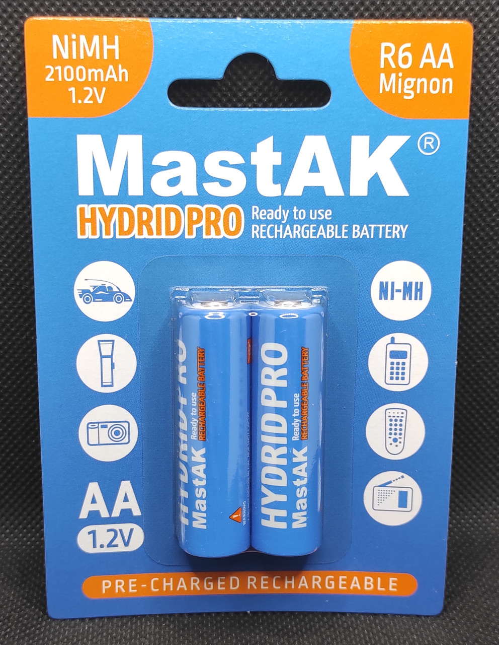 Акумулятор пальчиковий АА MastAK 1,2 v 2100mAh Hidrid Pro ( 2шт )