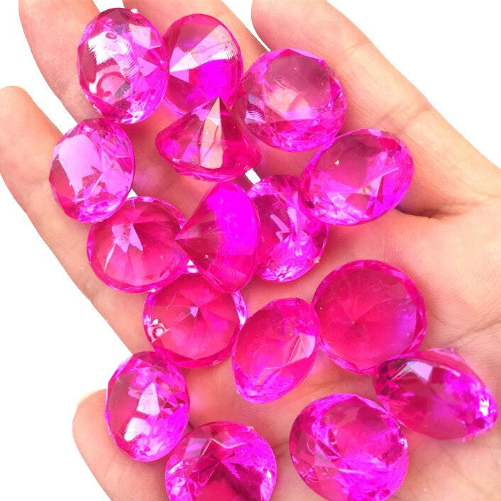 Акрилові діаманти яскраво-фіолетового кольору RESTEQ 100 шт./уп. Акрилові дорогоцінні камені яскраво-фіолетові. Діаманти з акрилу.