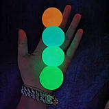 Липкі кульки, що світяться Globbles RESTEQ 4 шт. Липкі кулі Globbles. Світиться кульки. Іграшка-антистрес 6.5 см, фото 3