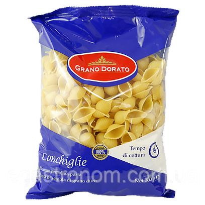 Макарони ракушки Грано Дорато Grano Dorato conchiglie 500g 24шт/ящ (Код: 00-00006299)