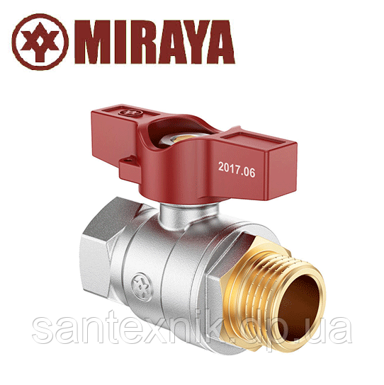 Кран водяний ВЗ 1/2 кульовий латунний Miraya