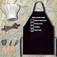 Фартух з принтом "Роман чудово готує будь-яку страву"