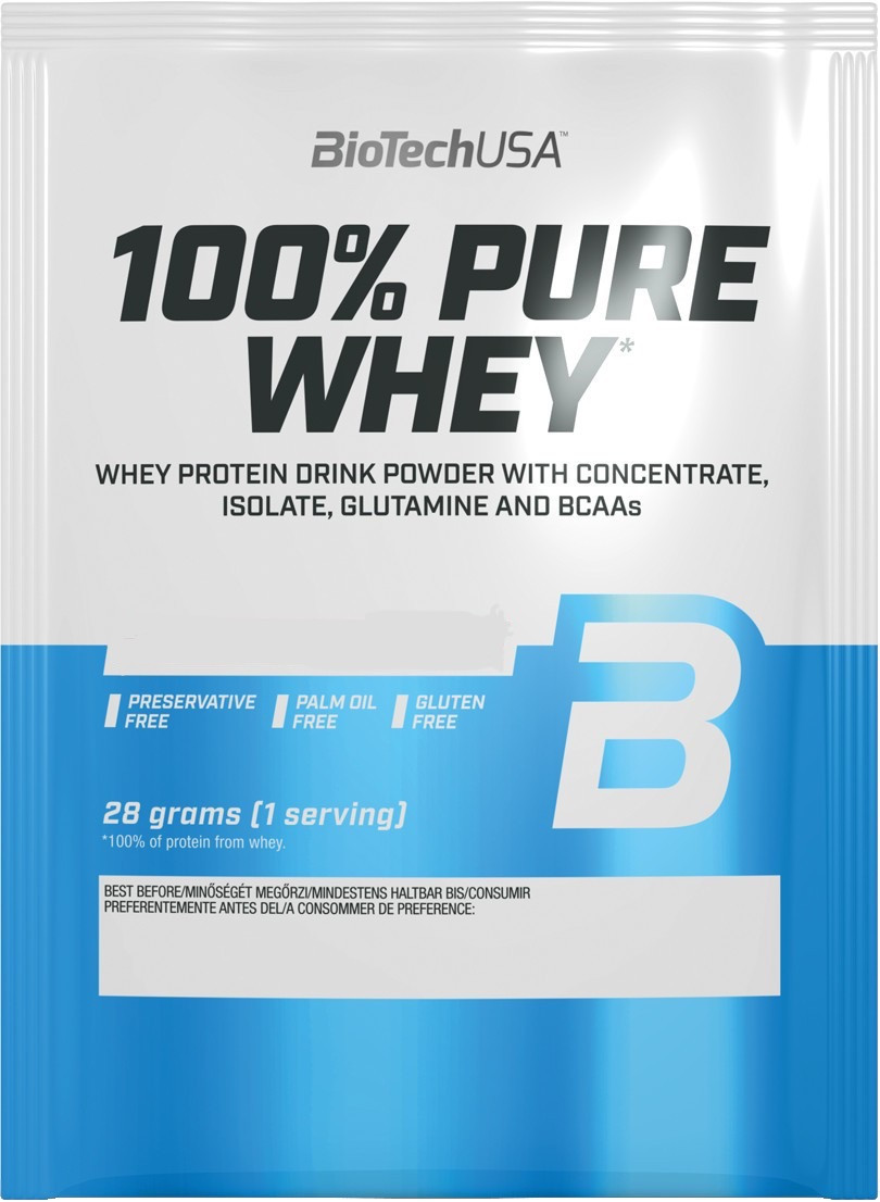 Протеїн 100% Pure Whey BioTech 28 г Полуниця