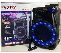 Колонка портативная, с микрофоном на аккумуляторе 350W ZPX ZX-7771 (Bluetooth/USB/FM), Портативная акустика,