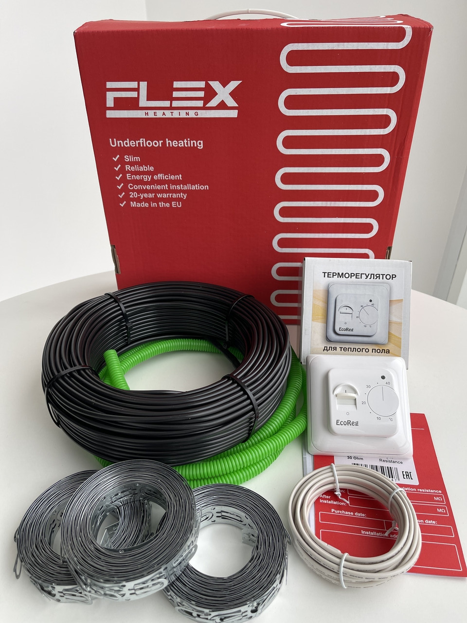 5 m2 Teпла підлога електрична Flex EHC-17 нагрівальний кабель 4мм