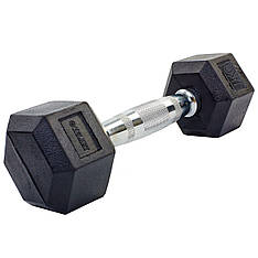 Гантель 1 кг цільна шестигранна гексагональна Zelart