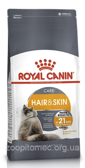 Royal Canin (Роял Канін) HAIRandSKIN Care корм для кішок здорова шкіра і блиск шерсті, 4 кг