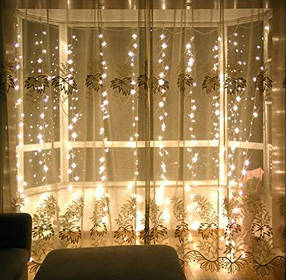 Гірлянда штора 3x6 м 600 LED теплий білий