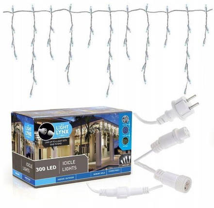 Новогодняя гирлянда бахрома 14,5 м 300 LED (Холодный белый) техно, фото 2