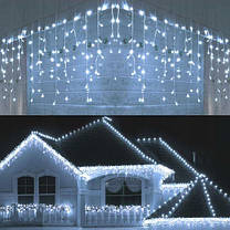 Новогодняя гирлянда бахрома 14,5 м 300 LED (Холодный белый) техно, фото 2