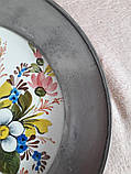 Олов"яна декоративна тарілка з порцеляною, Італія, тавро, фото 2