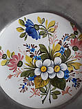 Олов"яна декоративна тарілка з порцеляною, Італія, тавро, фото 5