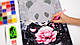 Алмазна мозаїка Панда з квіткою DMF-414 (30 x 40 см) на підрамнику, фото 3