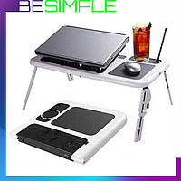 Складаний столик для ноутбука з охолодженням E Table / Стіл для ноутбука / Підставка для ноутбука