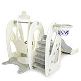 Гірка з гойдалкою (баскетбольна каблучка, м'яч) Bambi WM19091-1 | Гірка з качелями Сірий, фото 3