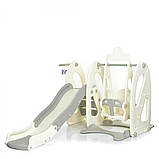 Гірка з гойдалкою (баскетбольна каблучка, м'яч) Bambi WM19091-1 | Гірка з качелями Сірий, фото 4