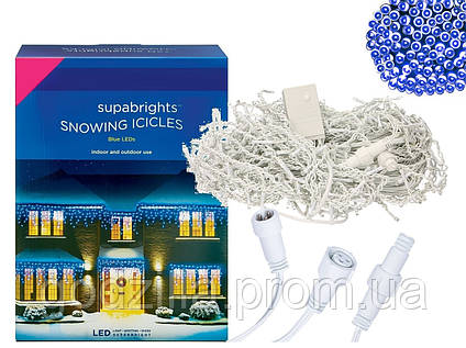 Новорічна гірлянда Бахрома 200 LED, Блакитний світ 7 м