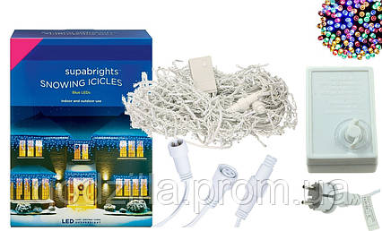 Новорічна гірлянда Бахрома 200 LED, Різнокольорове світло 10 м