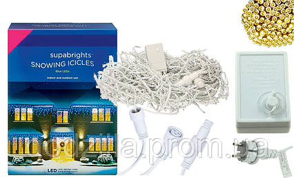 Новорічна гірлянда Бахрома 200 LED, Білий теплий світло 10 м