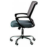 Офісне крісло комп'ютерне Special4You Marin сітка сіре для операторів персоналу для занять школяру, фото 3