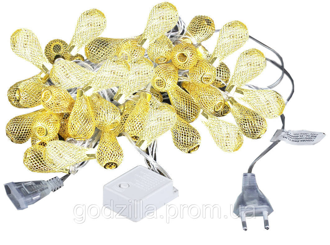 Новорічна гірлянда 30 LED, Довжина 7 М, Білий теплий світло, фото 1