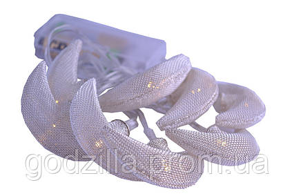 Новорічна гірлянда "Місяць" 8 LED, Білий теплий світло, що на пальчикових батарейках