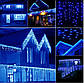 Новорічна гірлянда бахрома 23,5 м 500 LED (Синій з холодною білою спалахом), фото 7