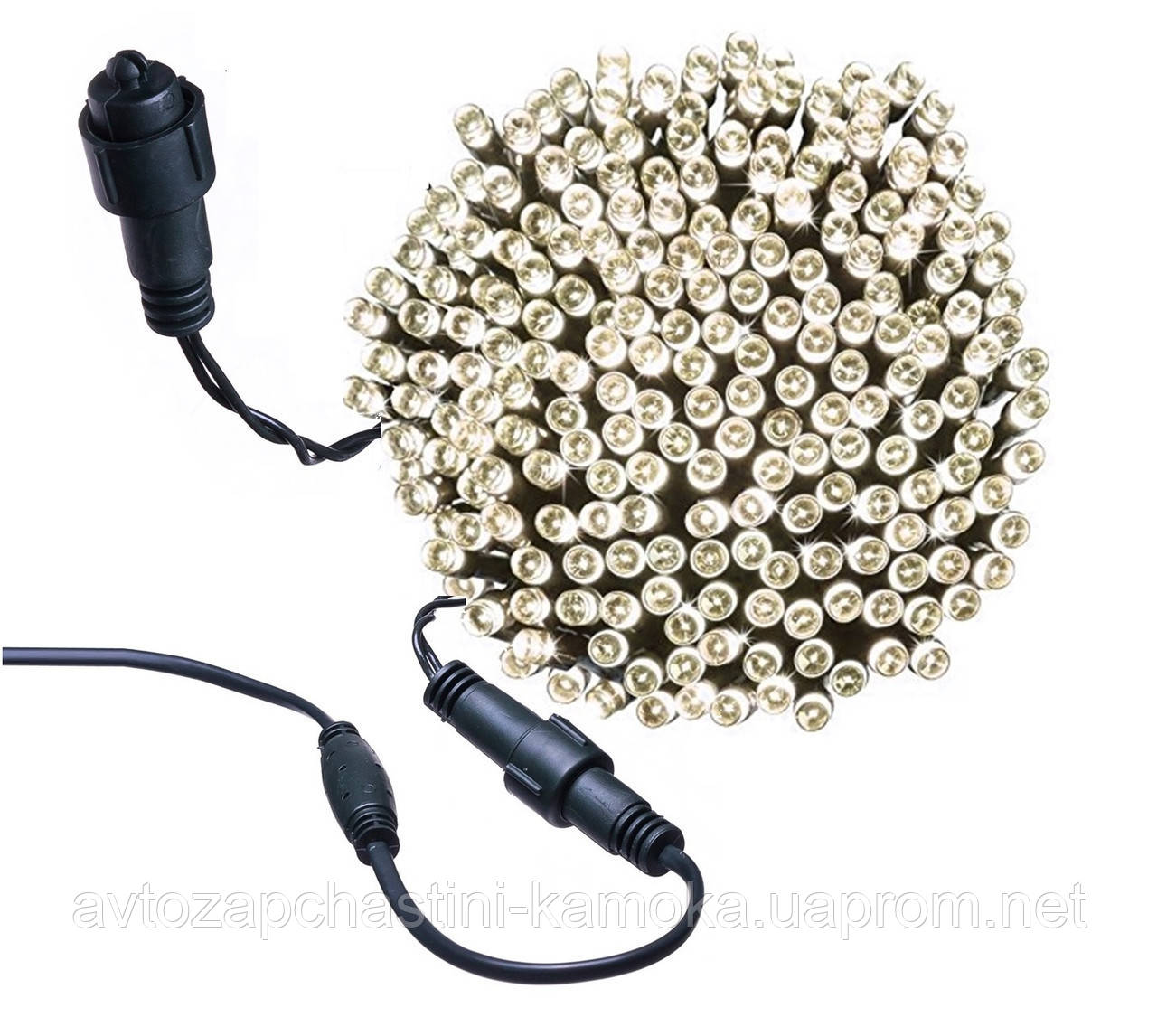 Новорічна гірлянда 300 LED, IP44, Довжина 20 М, Біле холодне світло Супер ціна EAE