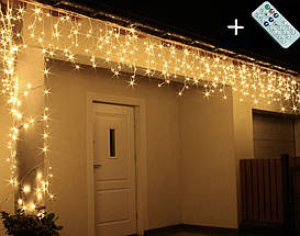 Новорічна гірлянда Бахрома 200 LED, Білий теплий світло + Пульт 9 м, фото 2