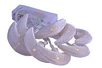 Новорічна гірлянда "Місяць" 8 LED, Біле тепле світло, на пальчикових батарейках Супер ціна EAE