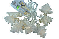 Новорічна гірлянда "Ялинки" 8 LED, Біле тепле світло, на пальчикових батарейках Супер ціна EAE