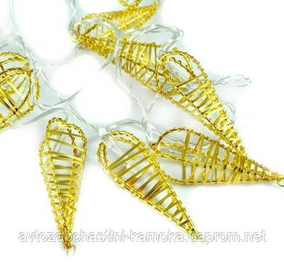 Новорічна гірлянда 10 LED, Біле тепле світло, На пальчикових батарейках Супер ціна EAE, фото 1