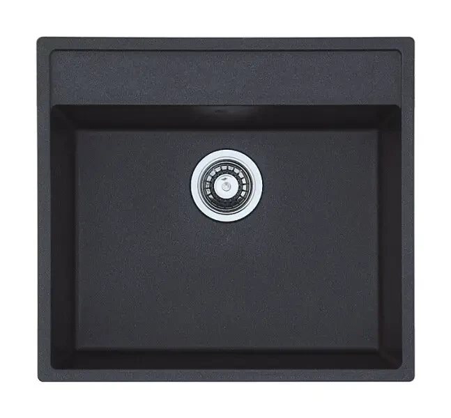 Кухонна мийка Fabiano Quadro 56x51 Antracit, чорна гранітна одночашева мийка на кухню (8221.301.0546), фото 1