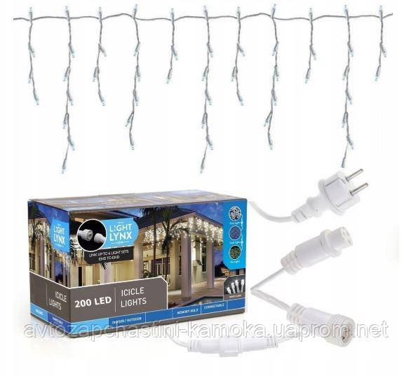 Новорічна гірлянда бахрома 9,5 м 200 LED (Теплий білий з холодним білим спалахом) Супер ціна EAE