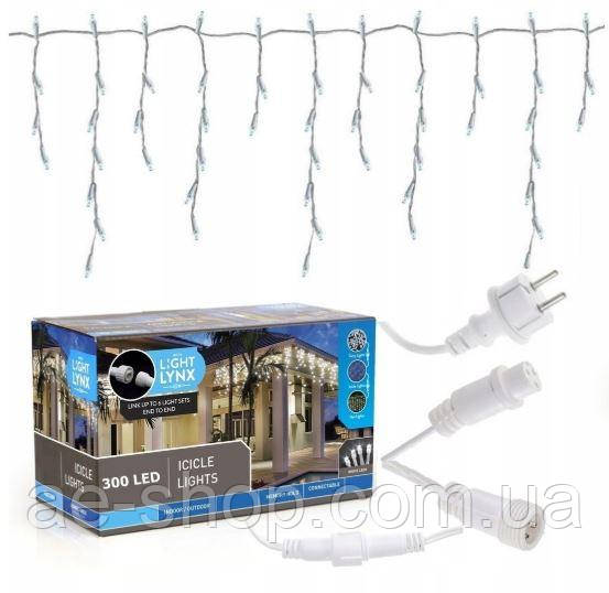 Новорічна гірлянда бахрома 14,5 м 300 LED (Холодний білий) Супер ціна EAE