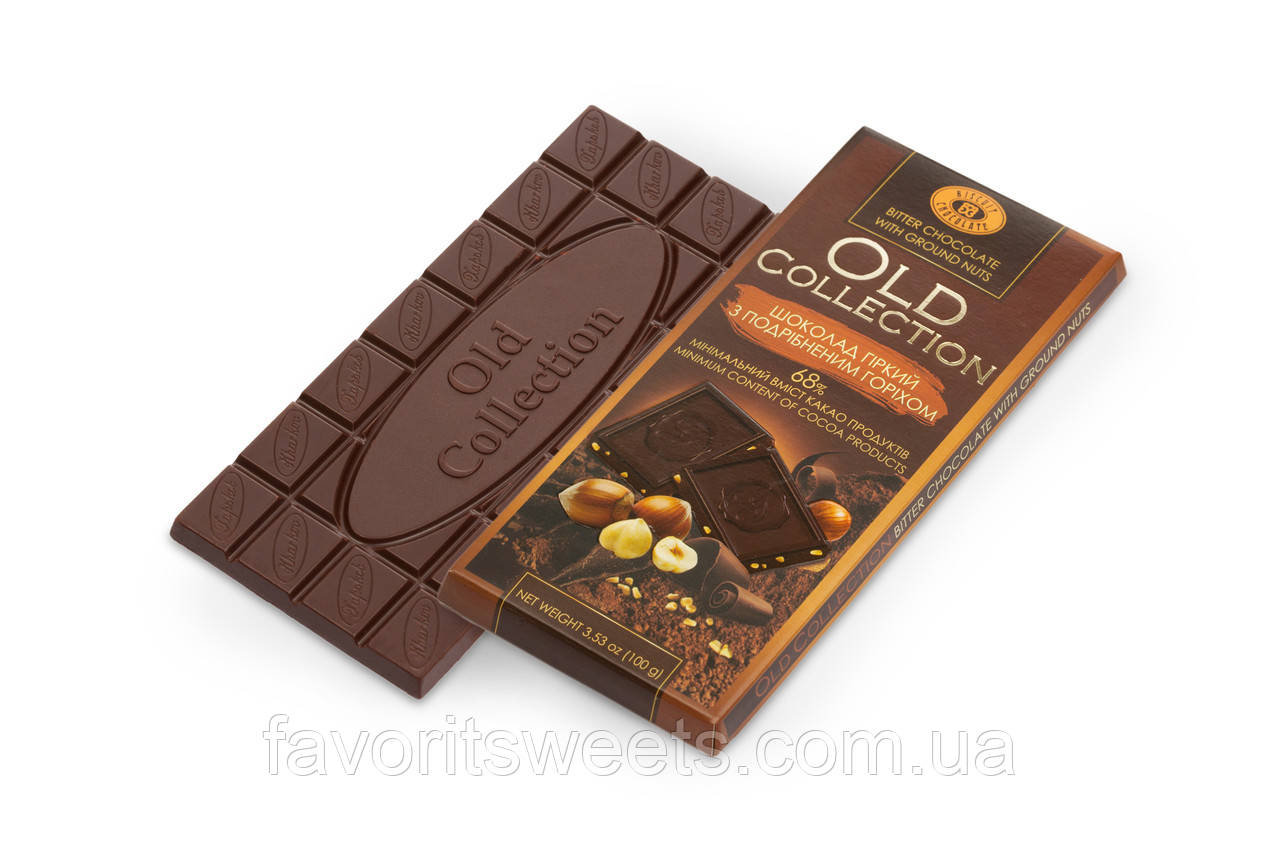 Шоколад "Old Collection гіркий c дробленим горіхом" (100 г)
