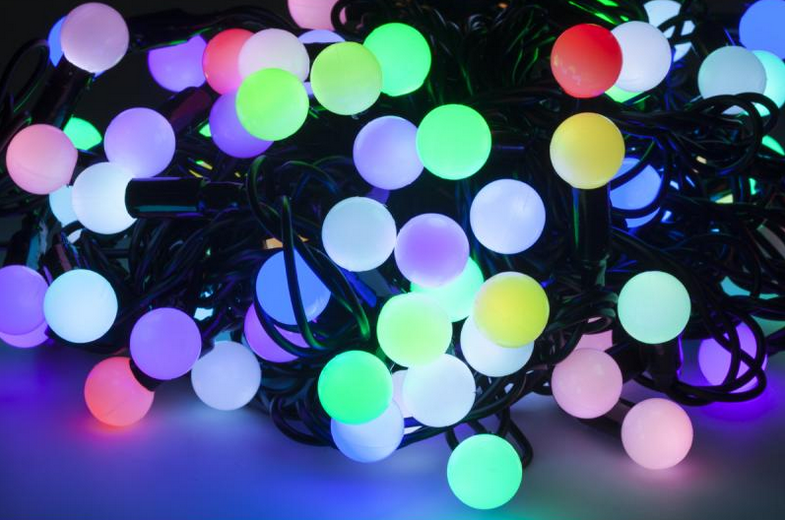Новогодняя гирлянда 200 LED / 20 м, Разноцветный свет космос