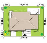 MS-003 AL . Проект одноповерхового будинку з вбудованим гаражем, фото 3