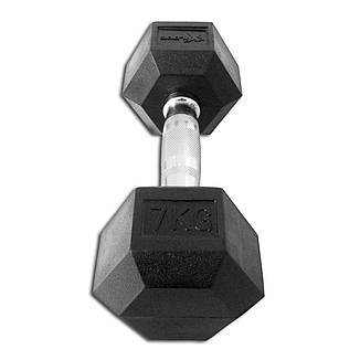 Гантель 7 кг цільна шестигранна гексагональна Zelart, фото 2