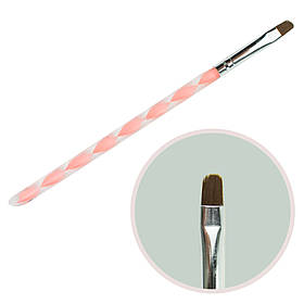 Пензель для гелю №8 овальний ворс пластик (пензлики для малювання, пензлики для моделювання, манікюрні)