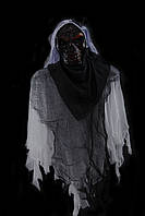 Декор подвесной с подсветкой Нежить Скелет с волосами декор на Хэллоуин 60 см 12 штук упаковка