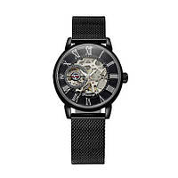 Женские механические часы Chronte 412 Black-Silver