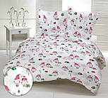 Новорічна тканина "Гноми з прозорими сніжинками" на білому №3011, фото 8