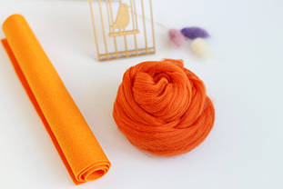 Вовна для валяння №012 морквяна 22-24мкм (50г)