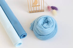 Вовна для валяння №352 - голубая22-24мкм (50г)