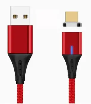 Магнітний кабель - Micro USB для заряджання і передачі даних 1 Метр Червоний Red