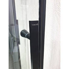 Душова кабіна Veronis INDIANA Black 90х90х190 см прозоре скло чорний профіль, фото 6