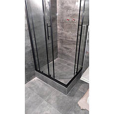 Душова кабіна Veronis INDIANA Black 90х90х190 см прозоре скло чорний профіль, фото 4
