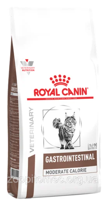 Royal Canin (Роял Канін) GASTRO INTESTINAL MODERATE CALORIE FELINE лікувальний корм для кішок з помірною калорійністю, 400 г