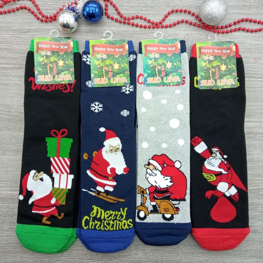 Шкарпетки чоловічі новорічні махрові "Слід Лева" 42-43р машина асорті 20040208, фото 1